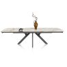 Vegas, table a rallonge 200 (+ 80) x 100 cm - ceramique projetee sur verre - Henders and Hazel