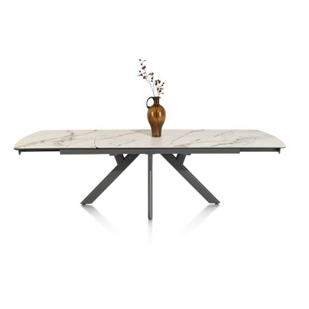 Vegas, table a rallonge 200 (+ 80) x 100 cm - ceramique projetee sur verre - Henders and Hazel