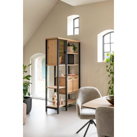 Ridgefield, roomdivider 120 cm. - 2-portes en verre + 4-portes + 6-niches - Henders and Hazel