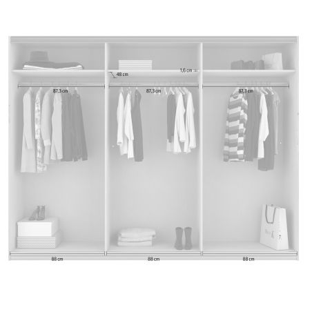 Armoire 271 cm YANIS avec 3 portes coulissantes