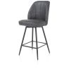 Leo, chaise de bar - pietement rough off black (ROB) - pivotante - tissu Pala