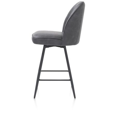 Leo, chaise de bar - pietement rough off black (ROB) - pivotante - tissu Pala