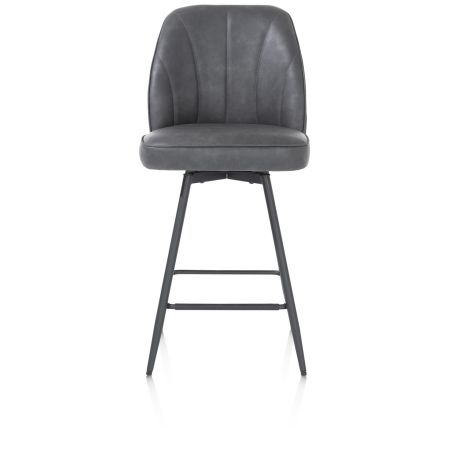 Leo, chaise de bar - pietement rough off black (ROB) - pivotante - tissu Pala