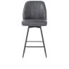 Leo, chaise de bar - pietement rough off black (ROB) - pivotante - tissu Pala