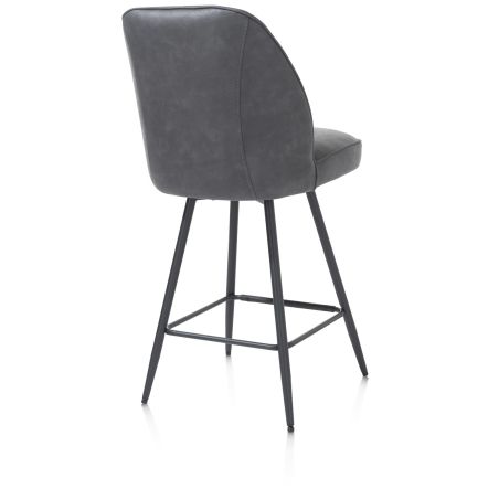 Leo, chaise de bar - pietement rough off black (ROB) - pivotante - tissu Pala