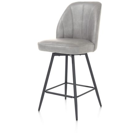 Leo, chaise de bar - pietement rough off black (ROB) - pivotante - tissu Pala