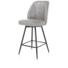 Leo, chaise de bar - pietement rough off black (ROB) - pivotante - tissu Pala