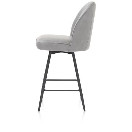 Leo, chaise de bar - pietement rough off black (ROB) - pivotante - tissu Pala
