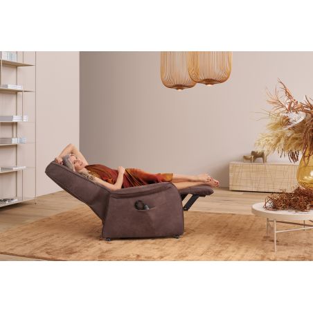 Fauteuil relax électrique H 106 cm en tissu QUARTETT 9457 avec lift de la marque HIMOLLA