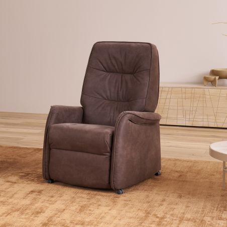 Fauteuil relax électrique H 106 cm en tissu QUARTETT 9457 avec lift de la marque HIMOLLA