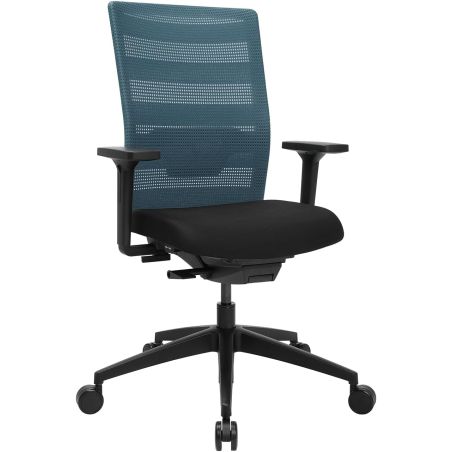 Chaise de Bureau TRAVIS noir et bleu petrol