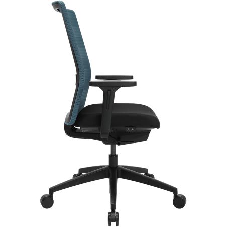 Chaise de Bureau TRAVIS noir et bleu petrol