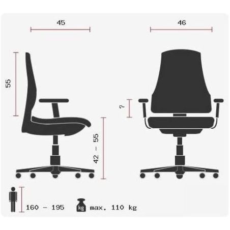 Chaise de Bureau HARPER noir avec accoudoirs
