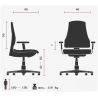 Chaise de Bureau HARPER noir avec accoudoirs