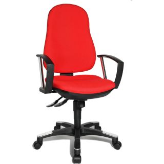 Chaise de Bureau HARPER rouge avec accoudoirs
