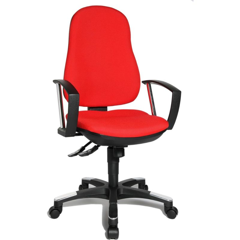 Chaise de Bureau HARPER rouge avec accoudoirs