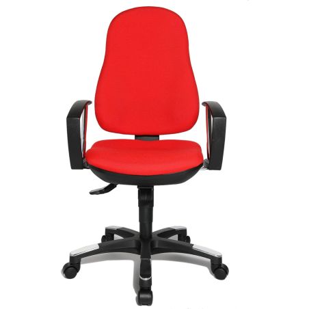 Chaise de Bureau HARPER rouge avec accoudoirs