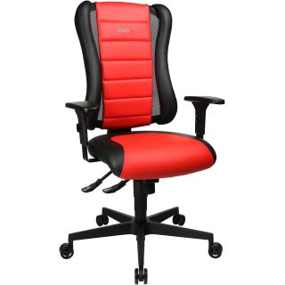 Chaise de Bureau gamer BURTON rouge avec accoudoirs