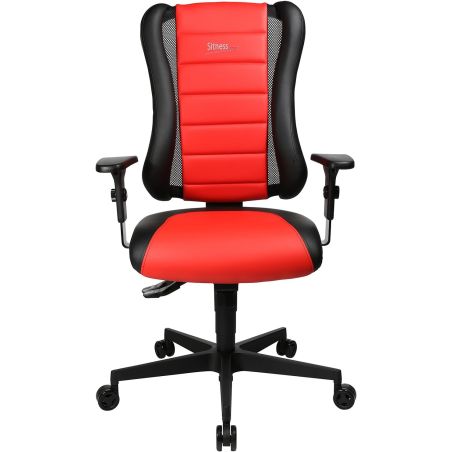 Chaise de Bureau gamer BURTON rouge avec accoudoirs