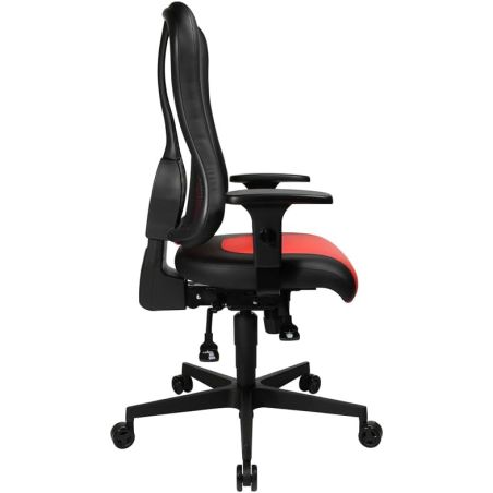 Chaise de Bureau gamer BURTON rouge avec accoudoirs