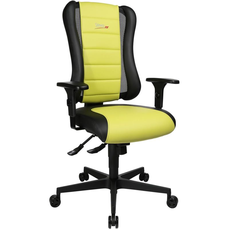 Chaise de Bureau gamer BURTON vert avec accoudoirs