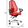 Chaise de Bureau ROLAND rouge avec accoudoirs