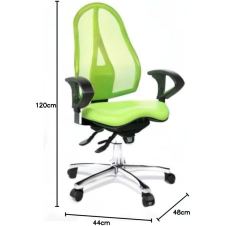 Chaise de Bureau ROLAND vert pomme avec accoudoirs