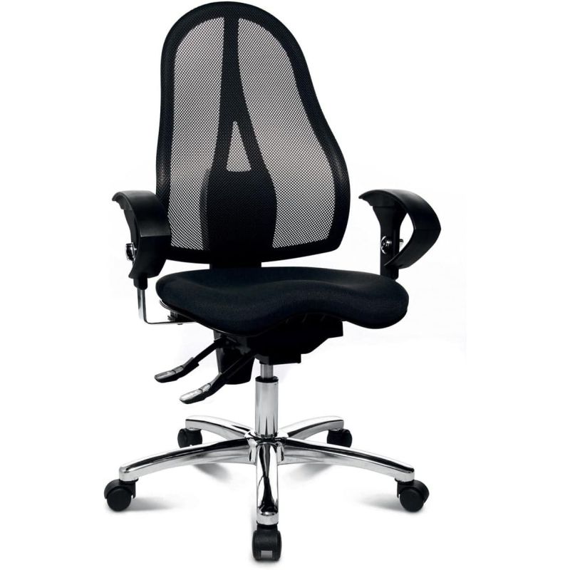 Chaise de Bureau ROLAND noir avec accoudoirs