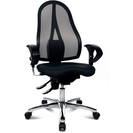 Chaise de Bureau ROLAND noir avec accoudoirs