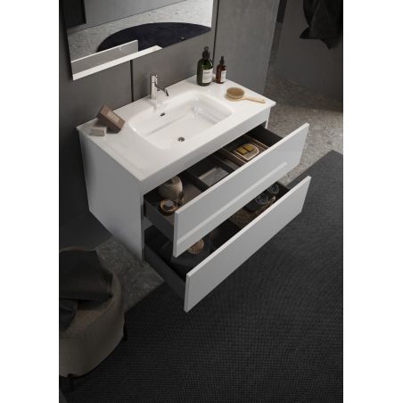 Meublesuspendu avec vasque HESTIA 82 cm en blanc brillant