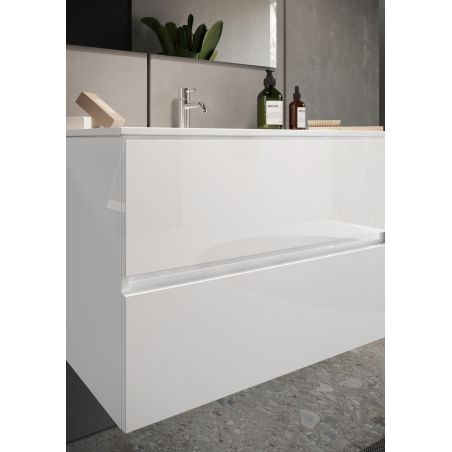Meublesuspendu avec vasque HESTIA 82 cm en blanc brillant