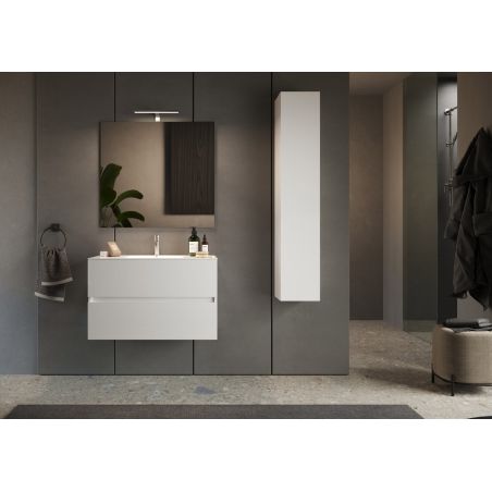 Meublesuspendu avec vasque HESTIA 82 cm en blanc brillant