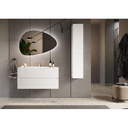 Meublesuspendu avec vasque HESTIA 100 cm en blanc brillant