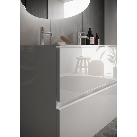 Meublesuspendu avec vasque HESTIA 100 cm en blanc brillant