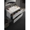 Meuble suspendu avec vasque HESTIA 100 cm en blanc brillant