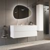 Meublesuspendu avec double vasque HESTIA 122 cm en blanc brillant