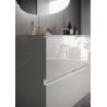 Meublesuspendu avec double vasque HESTIA 122 cm en blanc brillant