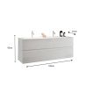 Meublesuspendu avec double vasque HESTIA 122 cm en blanc brillant