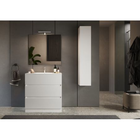 Meuble avec vasque HESTIA 82 cm en blanc brillant