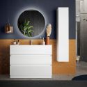 Meuble avec vasque HESTIA 100 cm en blanc brillant