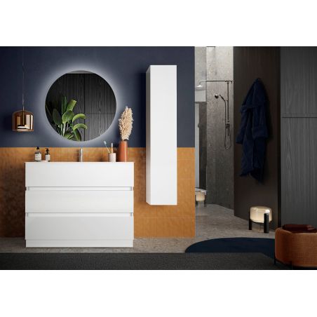 Meuble avec vasque HESTIA 100 cm en blanc brillant