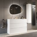 Meuble avec double vasque HESTIA 122 cm en blanc brillant