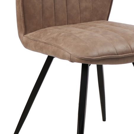 Chaise MAGNUS en tissu coloris whisky de style vintage