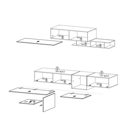 Ensemble meuble TV KAGAMI CADIZ composé de 5 éléments