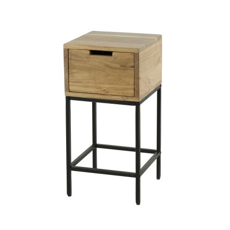 Chevet ROCCA en bois d'acacia avec 1 tiroir