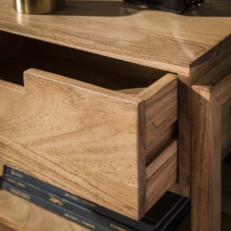 Chevet CRAINE en bois d'acacia avec 1 tiroir et 1 niche
