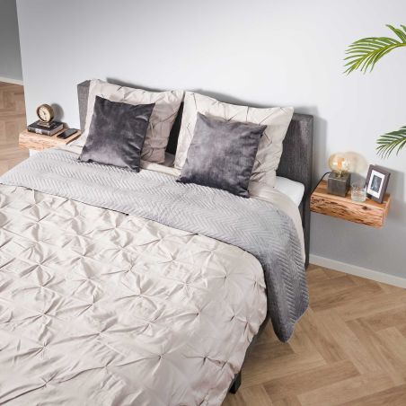 Set de 2 chevets MARTINA en bois d'acacia avec 1 tiroir