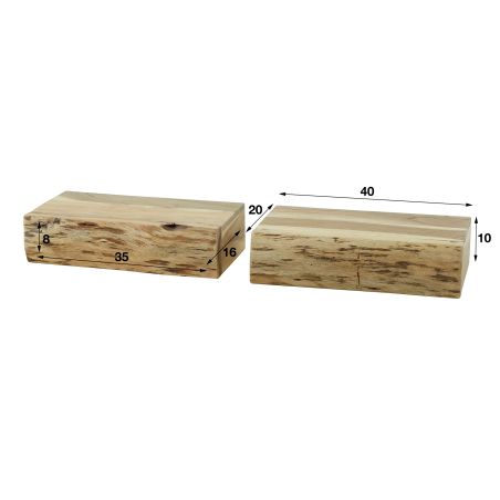 Set de 2 chevets MARTINA en bois d'acacia avec 1 tiroir