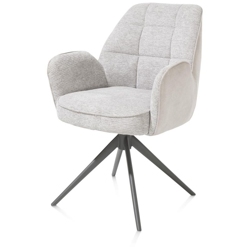 Bell, chaise a accoudoirs - pietement graphite - pivotante - confort ressorts - combi Calabria / Vad