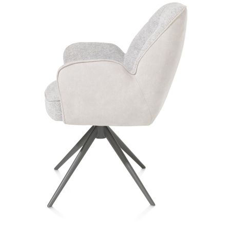 Bell, chaise a accoudoirs - pietement graphite - pivotante - confort ressorts - combi Calabria / Vad